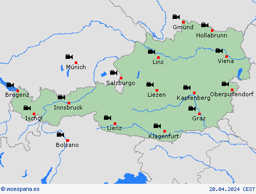 cámara web Austria Europa Mapas de pronósticos