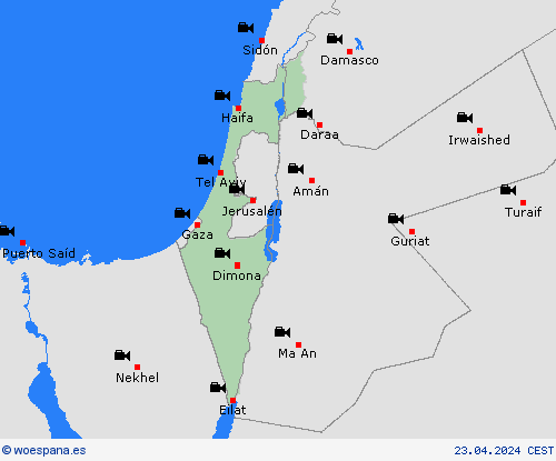 cámara web Israel Asia Mapas de pronósticos
