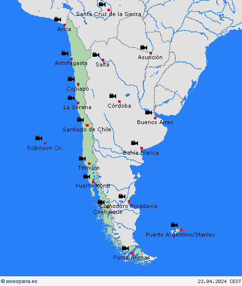 cámara web Chile Suramérica Mapas de pronósticos