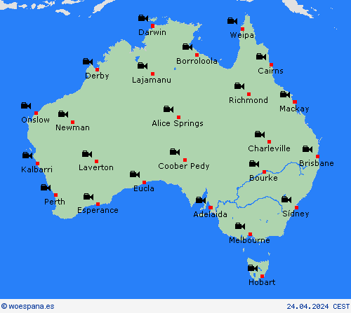 cámara web Australia Oceanía Mapas de pronósticos
