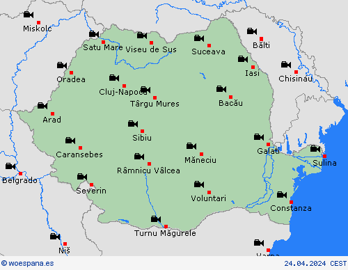 cámara web Rumania Europa Mapas de pronósticos