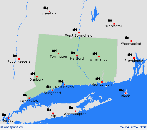 cámara web Connecticut Norteamérica Mapas de pronósticos