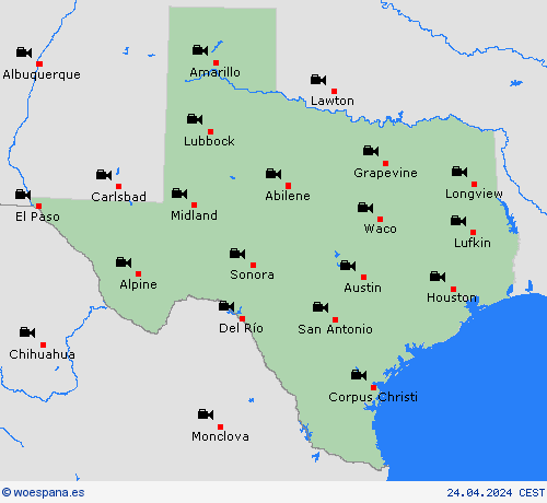 cámara web Texas Norteamérica Mapas de pronósticos