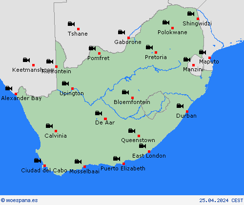 cámara web Sudáfrica África Mapas de pronósticos