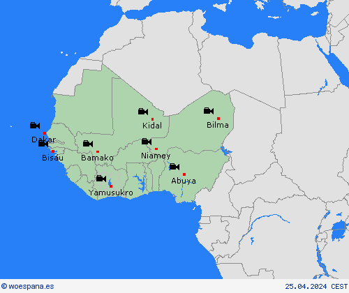 cámara web  África Mapas de pronósticos