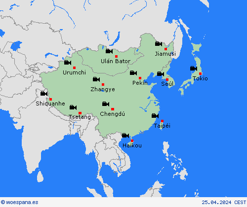 cámara web  Asia Mapas de pronósticos