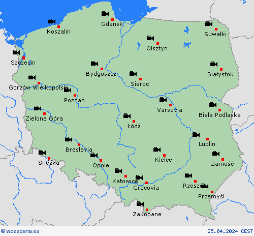 cámara web Polonia Europa Mapas de pronósticos