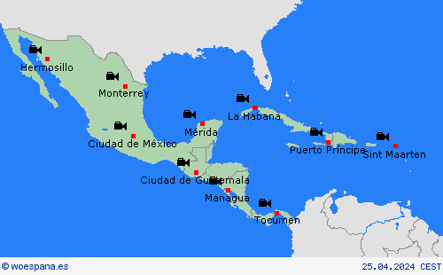 cámara web  Centroamérica Mapas de pronósticos