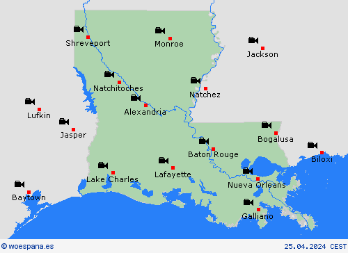 cámara web Luisiana Norteamérica Mapas de pronósticos