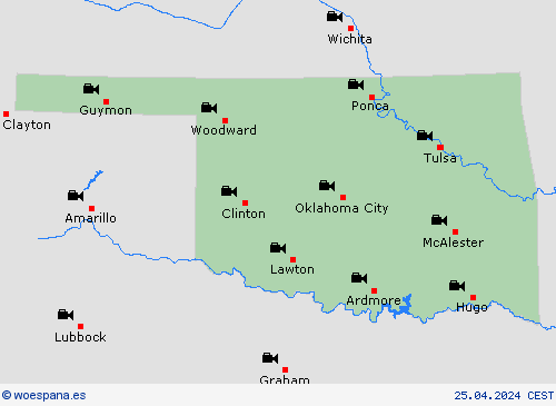 cámara web Oklahoma Norteamérica Mapas de pronósticos
