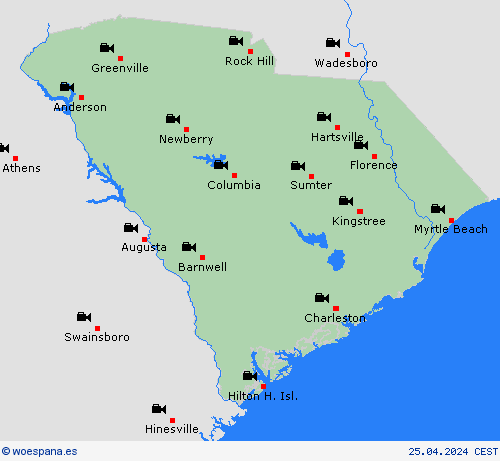 cámara web Carolina del Sur Norteamérica Mapas de pronósticos