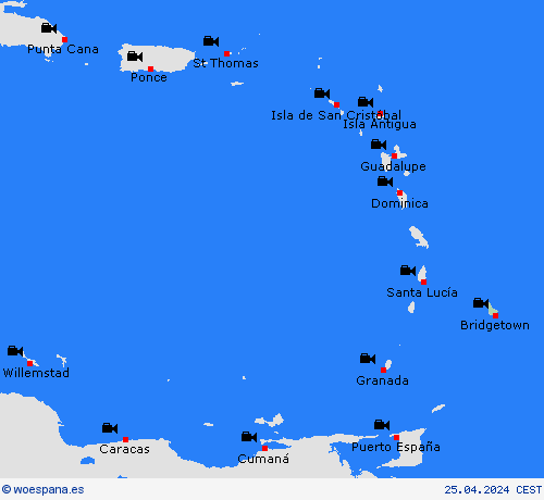 cámara web Barbados Suramérica Mapas de pronósticos