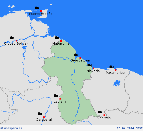 cámara web Guyana Suramérica Mapas de pronósticos