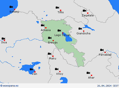 cámara web Armenia Asia Mapas de pronósticos