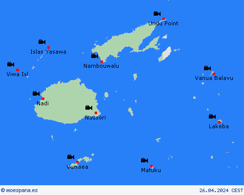 cámara web Fiyi Oceanía Mapas de pronósticos
