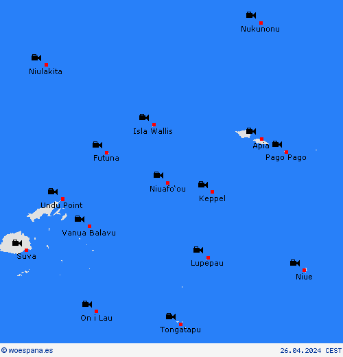 cámara web Wallis y Futuna Oceanía Mapas de pronósticos