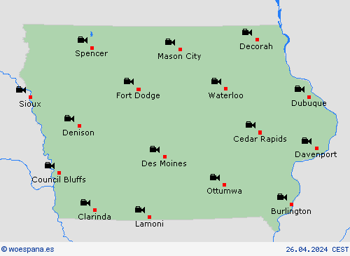 cámara web Iowa Norteamérica Mapas de pronósticos
