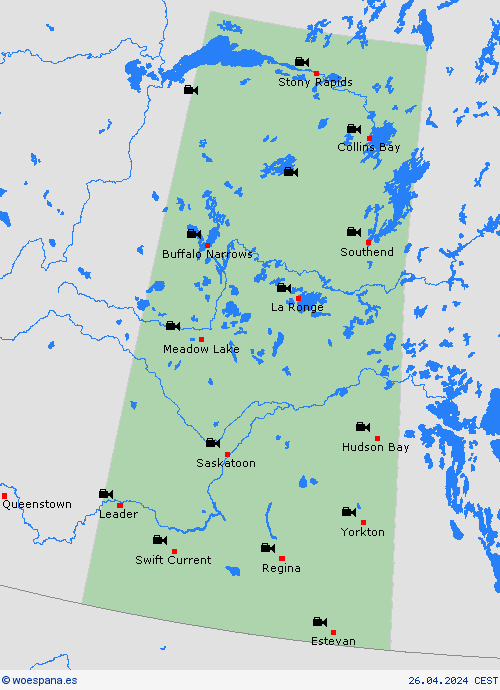 cámara web Saskatchewan Norteamérica Mapas de pronósticos