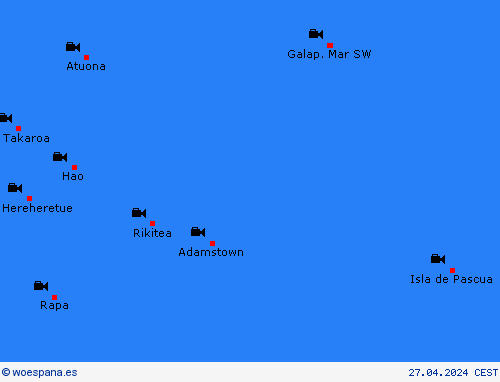 cámara web Islas Pitcairn Oceanía Mapas de pronósticos