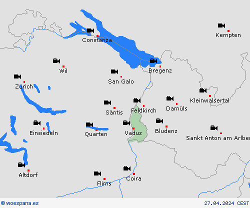 cámara web Liechtenstein Europa Mapas de pronósticos