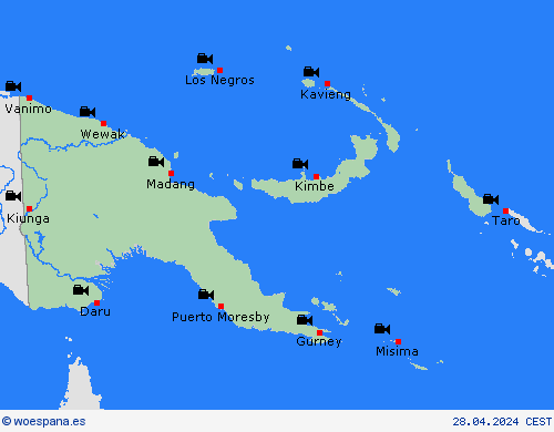 cámara web Papúa Nueva Guinea Oceanía Mapas de pronósticos