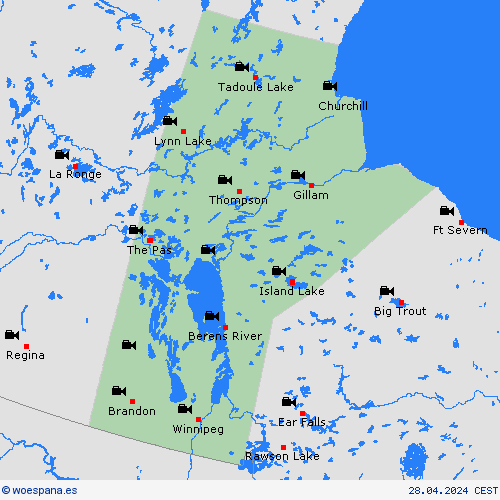 cámara web Manitoba Norteamérica Mapas de pronósticos