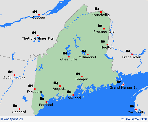 cámara web Maine Norteamérica Mapas de pronósticos
