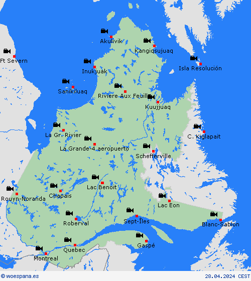 cámara web Quebec Norteamérica Mapas de pronósticos