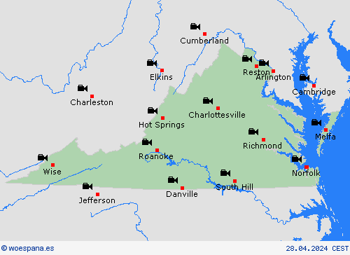 cámara web Virginia Norteamérica Mapas de pronósticos