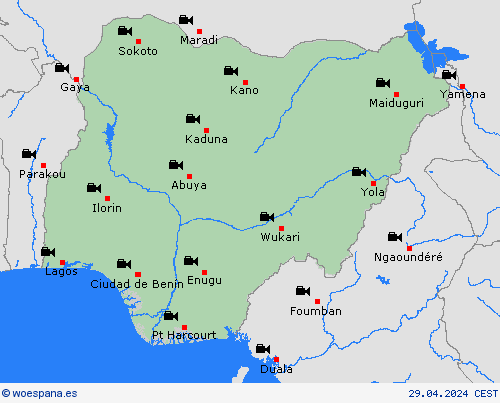 cámara web Nigeria África Mapas de pronósticos