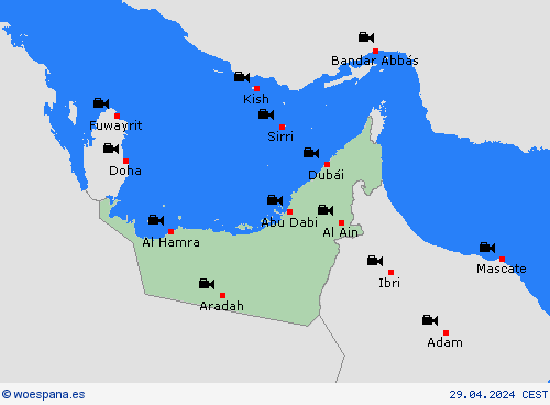 cámara web Emiratos Árabes Unidos Asia Mapas de pronósticos