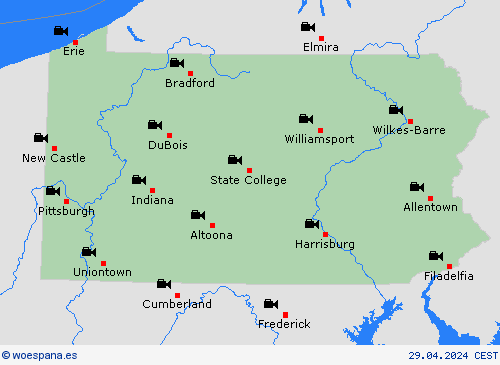 cámara web Pensilvania Norteamérica Mapas de pronósticos
