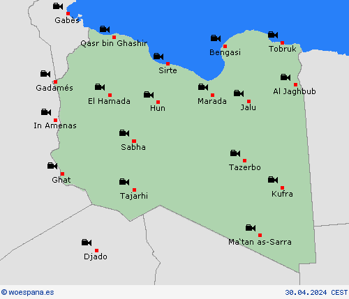cámara web Libia África Mapas de pronósticos