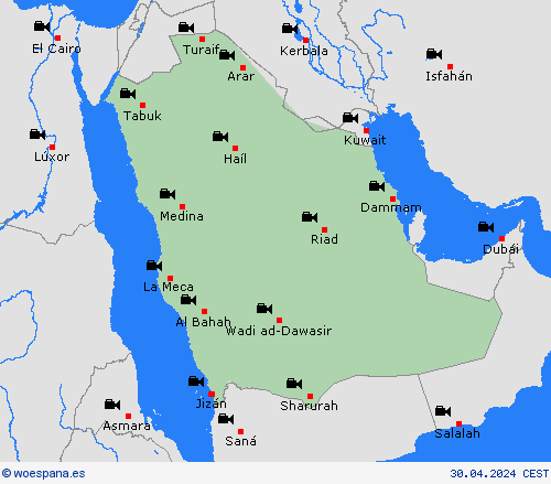 cámara web Arabia Saudita Asia Mapas de pronósticos
