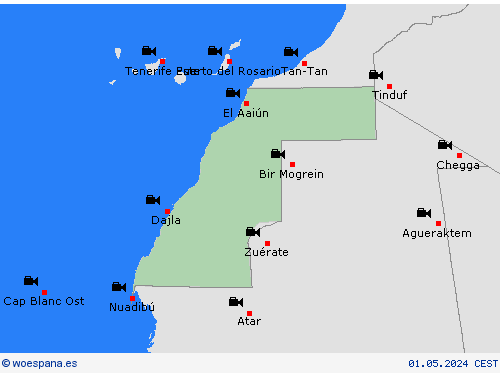 cámara web Sahara Occidental África Mapas de pronósticos