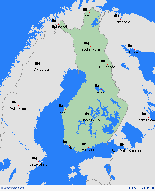 cámara web Finlandia Europa Mapas de pronósticos