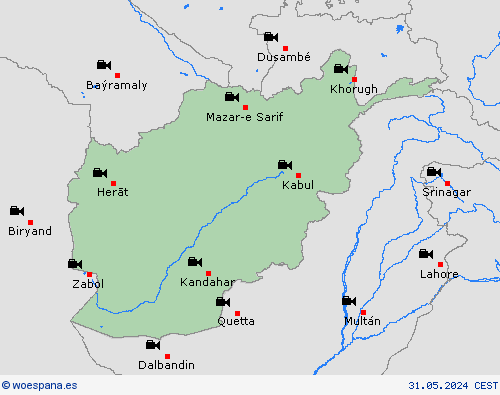 cámara web Afganistán Asia Mapas de pronósticos