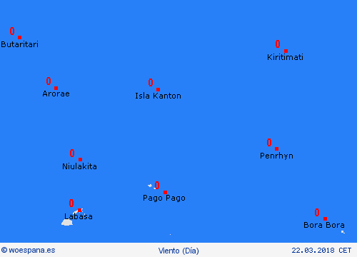 viento Kiribati Oceanía Mapas de pronósticos