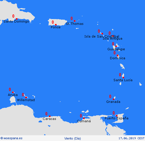 viento Antillas Menores Centroamérica Mapas de pronósticos