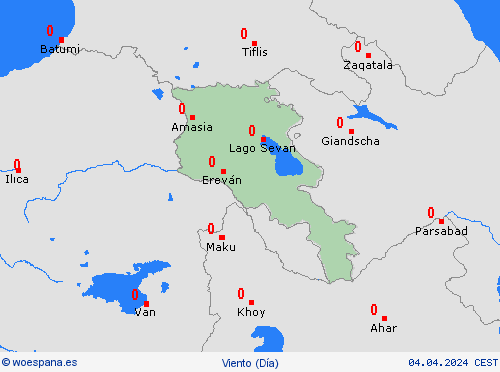 viento Armenia Asia Mapas de pronósticos