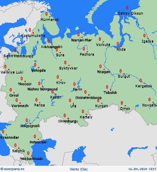 viento Rusia Europa Mapas de pronósticos