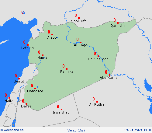 viento Siria Asia Mapas de pronósticos