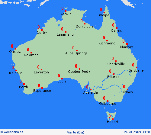 viento Australia Oceanía Mapas de pronósticos