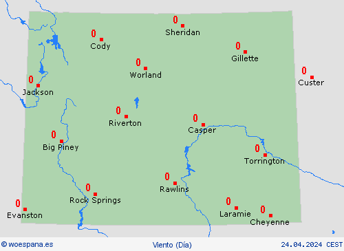viento Wyoming Norteamérica Mapas de pronósticos
