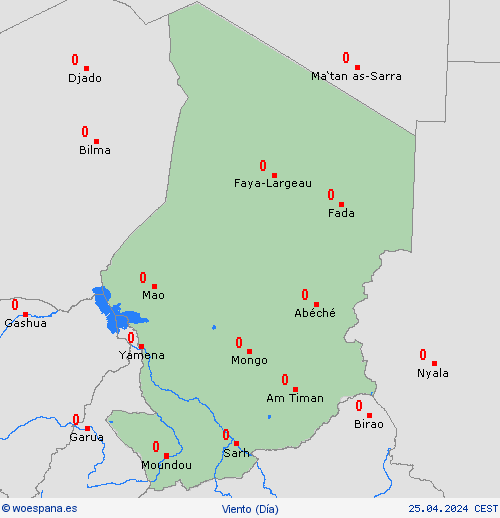 viento Chad África Mapas de pronósticos