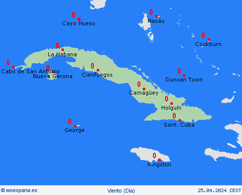 viento Cuba Centroamérica Mapas de pronósticos