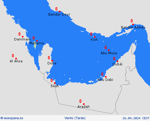 viento Baréin Asia Mapas de pronósticos