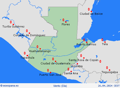 viento Guatemala Centroamérica Mapas de pronósticos