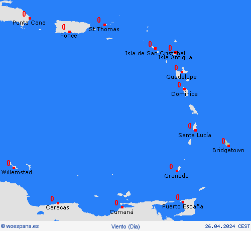 viento Barbados Suramérica Mapas de pronósticos