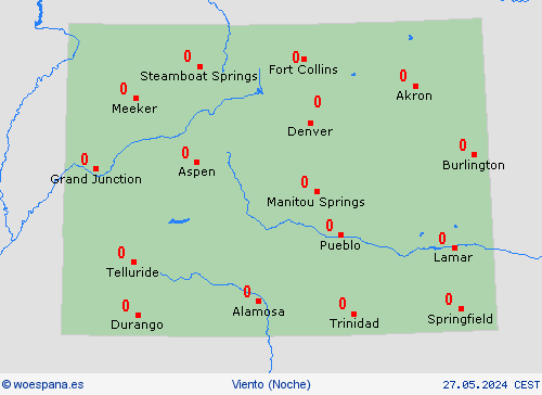 viento Colorado Norteamérica Mapas de pronósticos